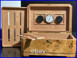 Quality Importers Desktop High Gloss Walnut Cigar Humidor, The Cambria withcutter Quality Importers Desktop High Gloss Walnut Cigar Humidor, The Cambria withcutter