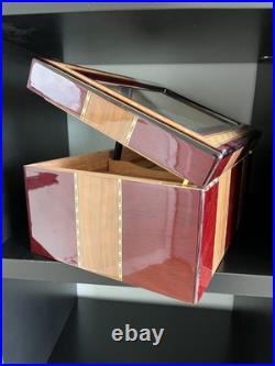 Quality Importers Glass Top Humidor, Cherry