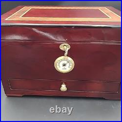 Quality Importers Large Cigar Humidor With Wood Inlay Design And Key