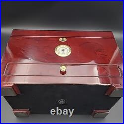 Quality Importers Large Cigar Humidor With Wood Inlay Design And Key