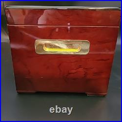 Quality Importers Large Cigar Humidor With Wood Inlay Design And Key