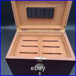 Quality Importers Large Cigar Humidor With Wood Inlay Design And Key