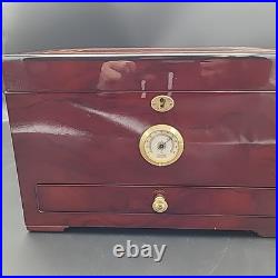 Quality Importers Large Cigar Humidor With Wood Inlay Design And Key