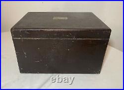 Quality antique 1800's handmade wooden glass cigar tobacco humidor box casket