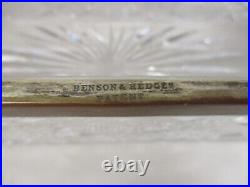 RARE ANTIQUE BENSON & HEDGES SILVER CUT GLASS CIGARETTE BOX with STERLING INSERT