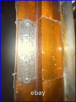 RARE ANTIQUE PORCELAIN CIGAR CASE HUMIDOR By WILKE Mfg Co, Circa1899