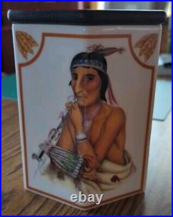 RARE Alfred & Christian Peterson American Indian Porcelain Humidor Bing Grondahl