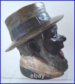 RARE Antique Bernard Bloch Terracotta Uncle Sam Blackamoor Tobacco Humidor c1908