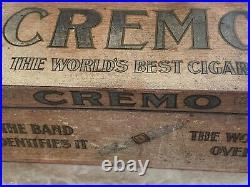 RARE Antique CREMO CIGAR Metal Tin Box Humidor Counter Display