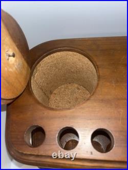 RARE Double Tobacco Humidor w 7 Pipe Stand Horse World Map Equestrian