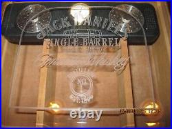 RARE JACK DANIELS CIGAR HUMIDOR With BEVELED GLASS ETCH TOP 11 1/4 x 9 3/8 X4