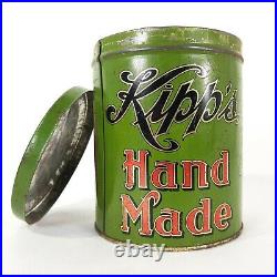 RARE KIPP'S HANDMADE 1920s ANTIQUE VINTAGE CIGAR HUMIDOR LITHO TIN GREEN