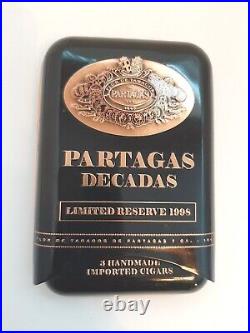 RARE Partagas Limited Reserve Decades 1998 Imported 3 Cigar Case Metal Logo Box
