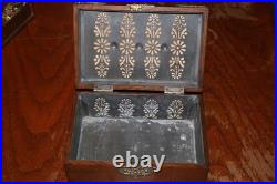 RARE VINTAGE TIGER QUARTER SAWN OAK BOX HUMIDOR ZINC LINED 10x6.5x4