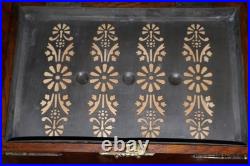 RARE VINTAGE TIGER QUARTER SAWN OAK BOX HUMIDOR ZINC LINED 10x6.5x4