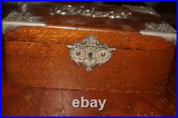 RARE VINTAGE TIGER QUARTER SAWN OAK BOX HUMIDOR ZINC LINED 10x6.5x4