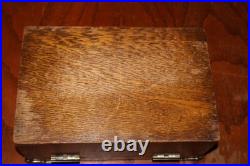 RARE VINTAGE TIGER QUARTER SAWN OAK BOX HUMIDOR ZINC LINED 10x6.5x4