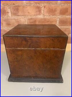 RARE Vintage Alfred Dunhill Of London Humidor Wood Tobacco Box Copper Bowl