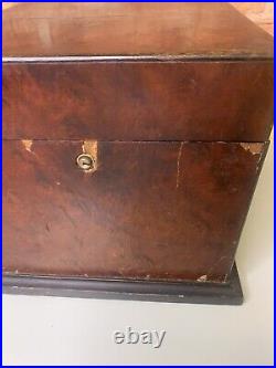 RARE Vintage Alfred Dunhill Of London Humidor Wood Tobacco Box Copper Bowl