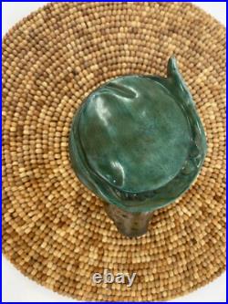 RARE Vintage Dog Majolica Tobacco Jar Cigar Humidor Figural Trinket Jar w Lid