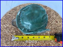 RARE Vintage Dog Majolica Tobacco Jar Cigar Humidor Figural Trinket Jar w Lid