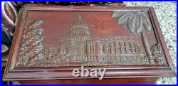 RAREST VINTAGE CIGAR HUMIDOR Wooden Capitol CAPITOLIO HAND CRAFTED 1930s EMPTY