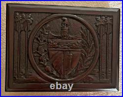 RAREST VINTAGE CIGAR HUMIDOR Wooden REPUBLIC TREE SHIELD 1920s EMPTY MACHADO