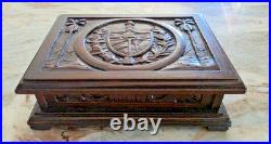 RAREST VINTAGE CIGAR HUMIDOR Wooden REPUBLIC TREE SHIELD 1920s EMPTY MACHADO