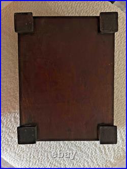 RAREST VINTAGE CIGAR HUMIDOR Wooden REPUBLIC TREE SHIELD 1920s EMPTY MACHADO