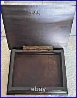 RAREST VINTAGE CIGAR HUMIDOR Wooden REPUBLIC TREE SHIELD 1920s EMPTY MACHADO