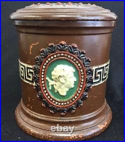 Rare 1800's Antique Wilhelm Schiller Ws&s Earthenware Humidor Tobacco W. S. &s