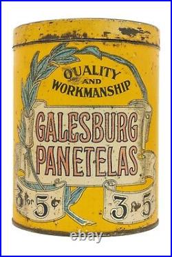 Rare 1900s Galesburg litho humidor 50 cigar tin in fair condition