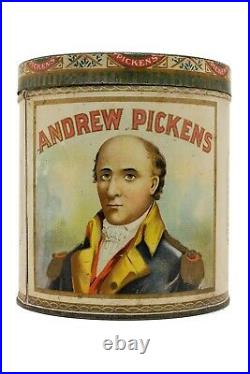 Rare 1910s Andrew Pickens litho 50 cigar humidor tin in very good cond