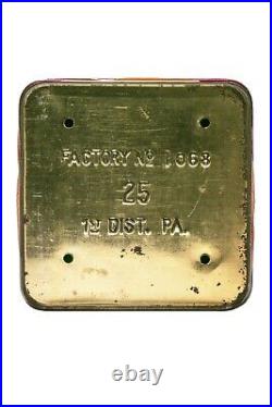 Rare 1910s Della Rocca paper label humidor 25 cigar tin in near mint cond