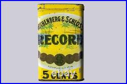 Rare 1910s Rothenberg & Schloss Record litho 25 cigar humidor tin in good cond