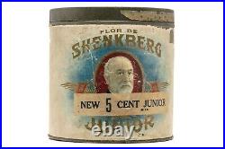Rare 1910s Shenkberg paper label 50 cigar humidor tin in good condition