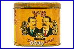 Rare 1910s Y-B Yokum Bros litho humidor hinged oval 50 cigar tin in good cond