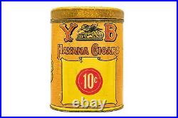 Rare 1910s Y-B Yokum Bros litho humidor hinged oval 50 cigar tin in good cond