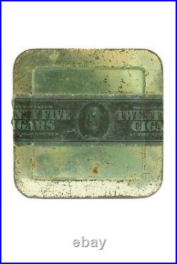 Rare 1910s paper label Hilarita 25 cigar humidor tin in good condition