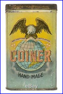 Rare 1912 Coiner litho 25 cigar humidor tin in good condition