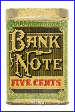 Rare 1920s Bank Note litho 25 humidor cigar tin in excellent condition