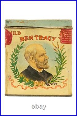 Rare 1920s Ben Tracy rectangular 50 cigar humidor tin in good condition Rare 1920s Ben Tracy rectangular 50 cigar humidor tin in good condition