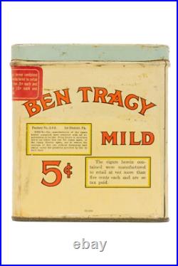 Rare 1920s Ben Tracy rectangular 50 cigar humidor tin in good condition Rare 1920s Ben Tracy rectangular 50 cigar humidor tin in good condition
