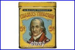Rare 1920s Charles Thomson litho 50 cigar humidor tin is in good condition