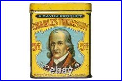 Rare 1920s Charles Thomson litho 50 cigar humidor tin is in good condition