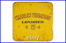 Rare 1920s Charles Thomson litho 50 cigar humidor tin is in good condition