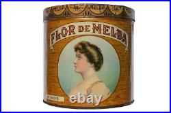 Rare 1920s Flor de Melba litho humidor 50 cigar tin in good condition Rare 1920s Flor de Melba litho humidor 50 cigar tin in good condition