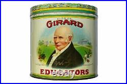 Rare 1920s Girard Educators litho 50 cigar humidor tin in excellent condition