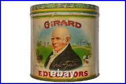 Rare 1920s Girard Educators litho 50 cigar humidor tin in good condition