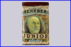 Rare 1920s Shenkberg Junior paper label 25 cigar humidor tin in good cond